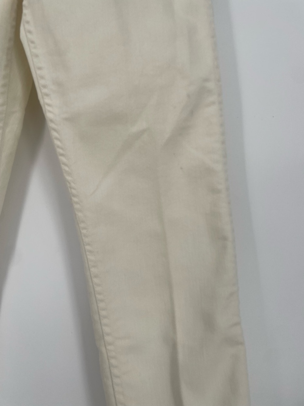 Vintage Wrangler Jeans Sanforized White Denim High Waisted Cut W Stitched Pocket - Picture 7 of 16